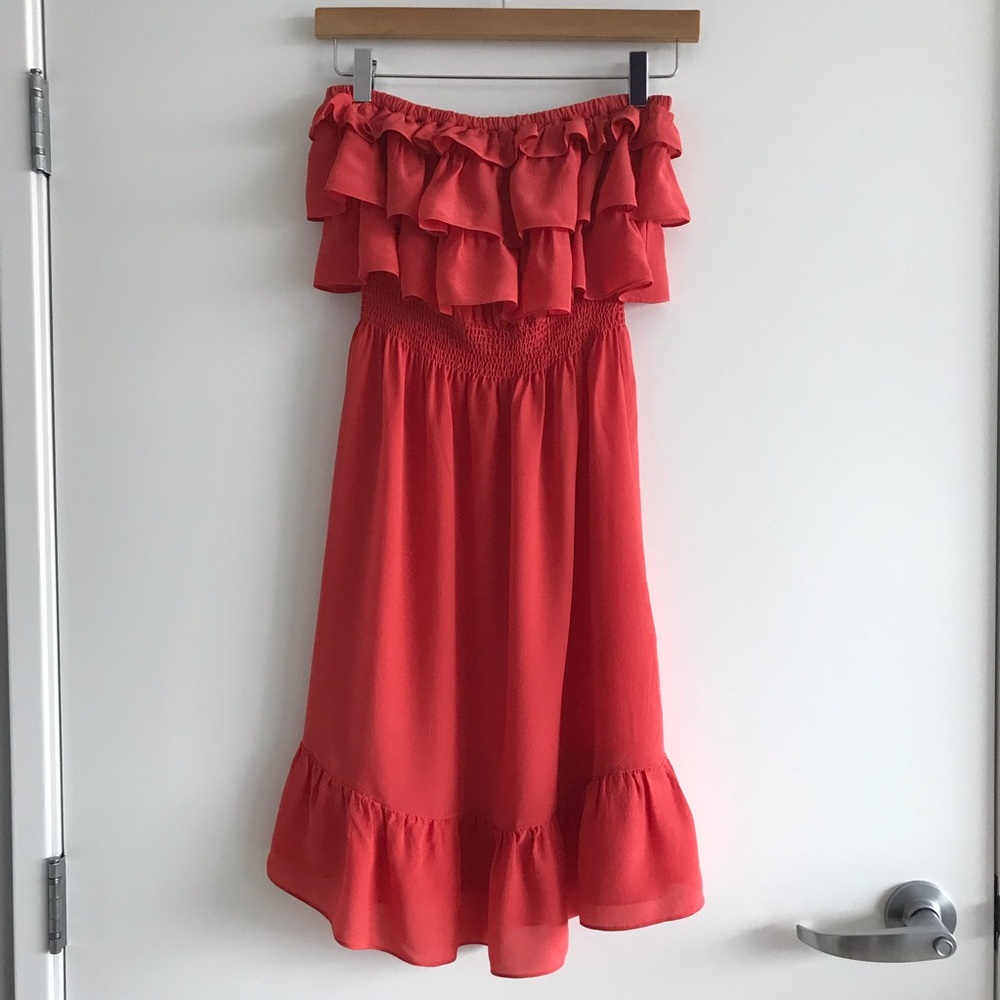 Rebecca Taylor Strapless Silk Dress